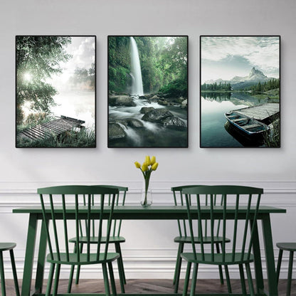 3-teiliges Poster Set: See, Wald, Blume | 40x50cm