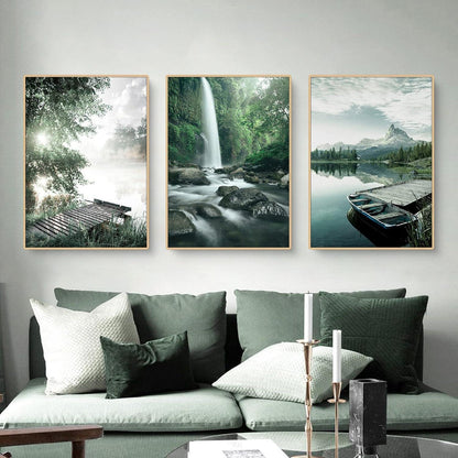 3-teiliges Poster Set: See, Wald, Blume | 40x50cm