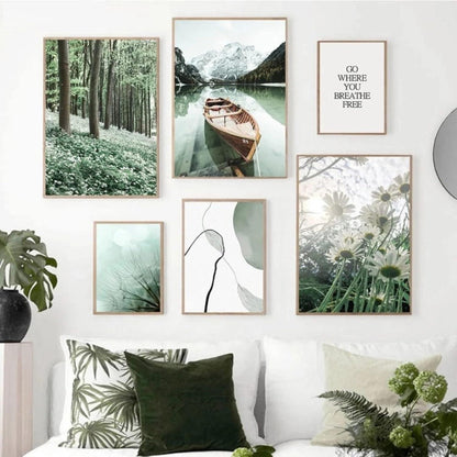 3-teiliges Poster Set: See, Wald, Blume | 40x50cm