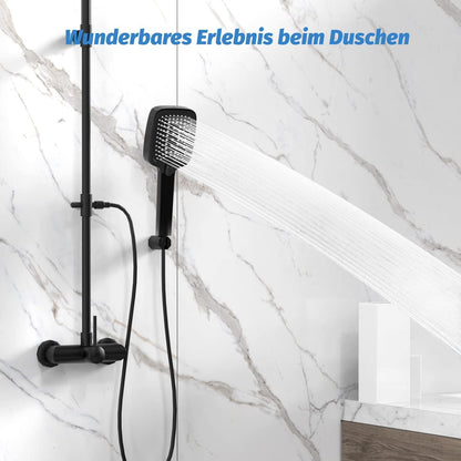 Duschkopf 3 Strahlarten Einhandeinstellung Antikalk schwarz 3 Modi