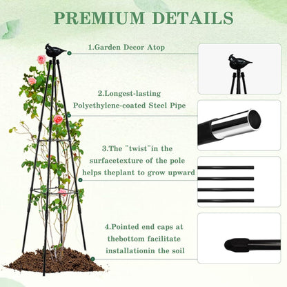120cm Garten Obelisk Rosen Rankhilfe Metallkern Kletterpflanzen Stand