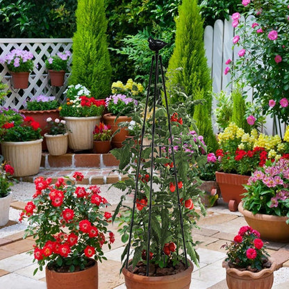 120cm Garten Obelisk Rankhilfe Rankgitter Metallkern Rose Kletterhilfe
