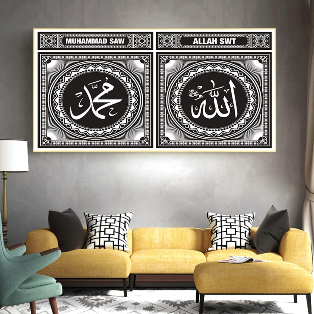Islamische Wandbilder Leinwand Arabische Kalligraphie 80x160cm