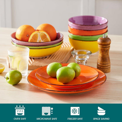 Salatteller-Set 6er Bonbon Dessertteller Steingut Mikrowelle