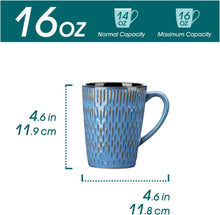 6er Set Steingut Kaffeetassen 480ml Blau - vancasso PLUVO