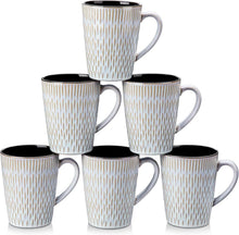 6er Set PLUVO Kaffeetassen Steingut 480ml Beige