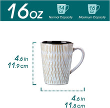 6er PLUVO Kaffeetassen Set Steingut 480ml Beige Henkel