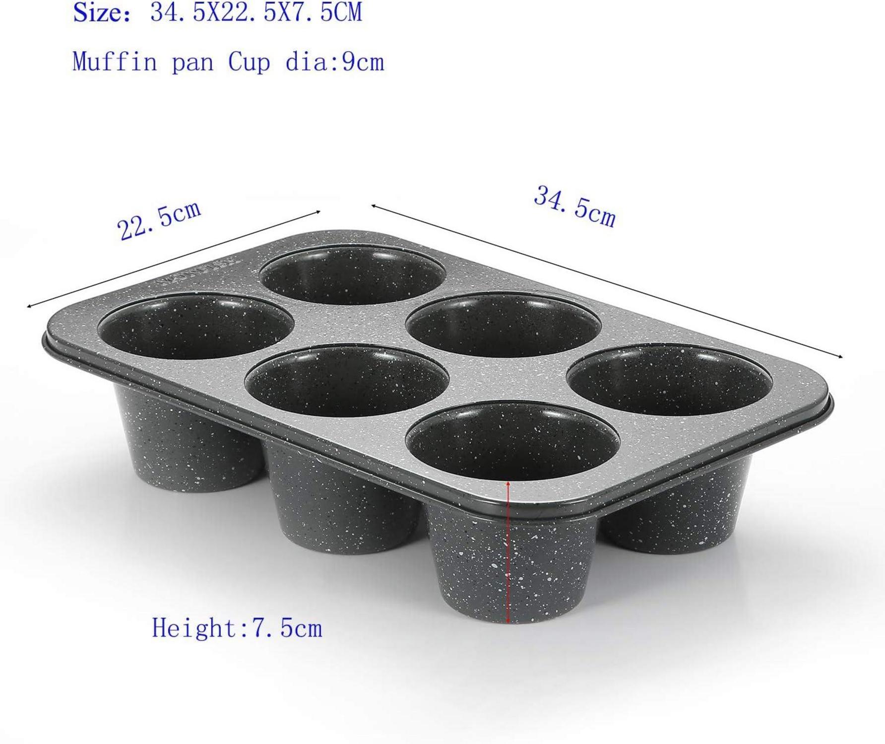 Jumbo Muffinform aus Karbonstahl mit Antihaftbeschichtung