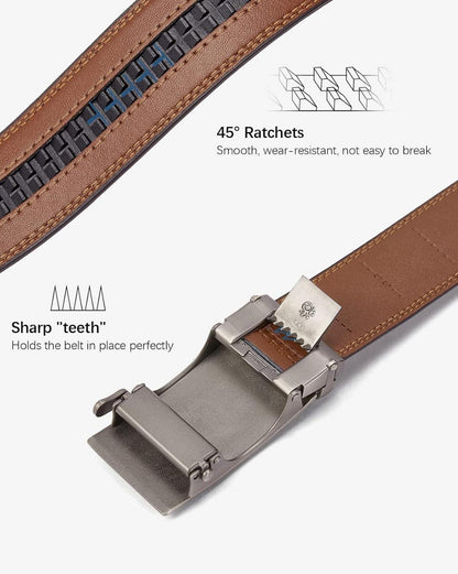 Herren Ledergürtel Ratsche Automatikschließe Business Anzug Gürtel 35mm