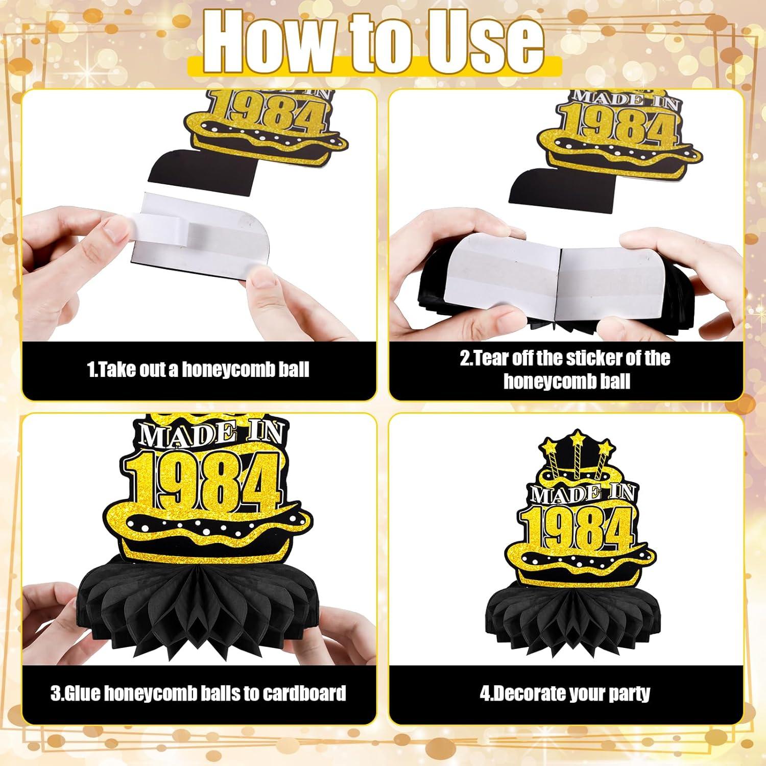 40. Geburtstag Party Deko 9er Set Wabendeko Tischdeko