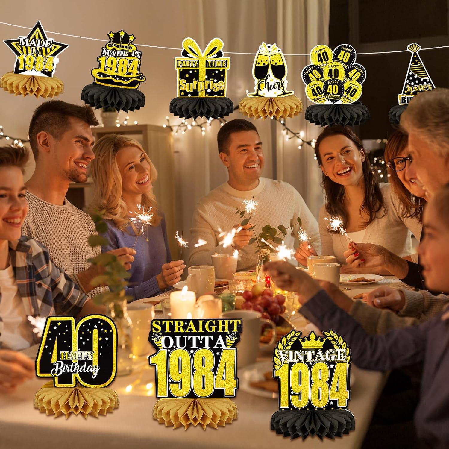 Heyu-Lotus 40. Geburtstag Tischdeko Set 9-teilig für Mann und Frau