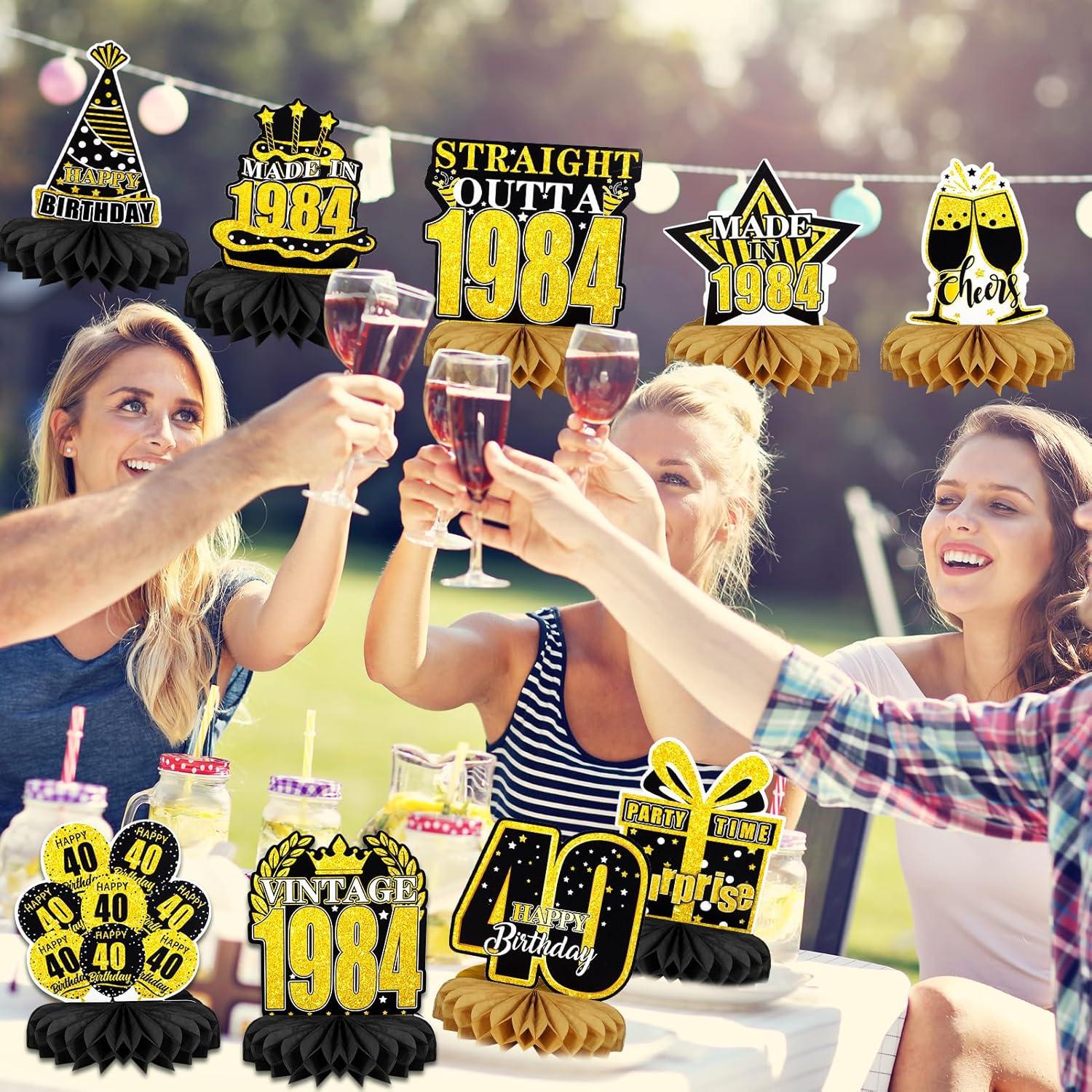 40. Geburtstag Tischdeko 9-teilig Party Deko Wabendeko für Frauen und Männer