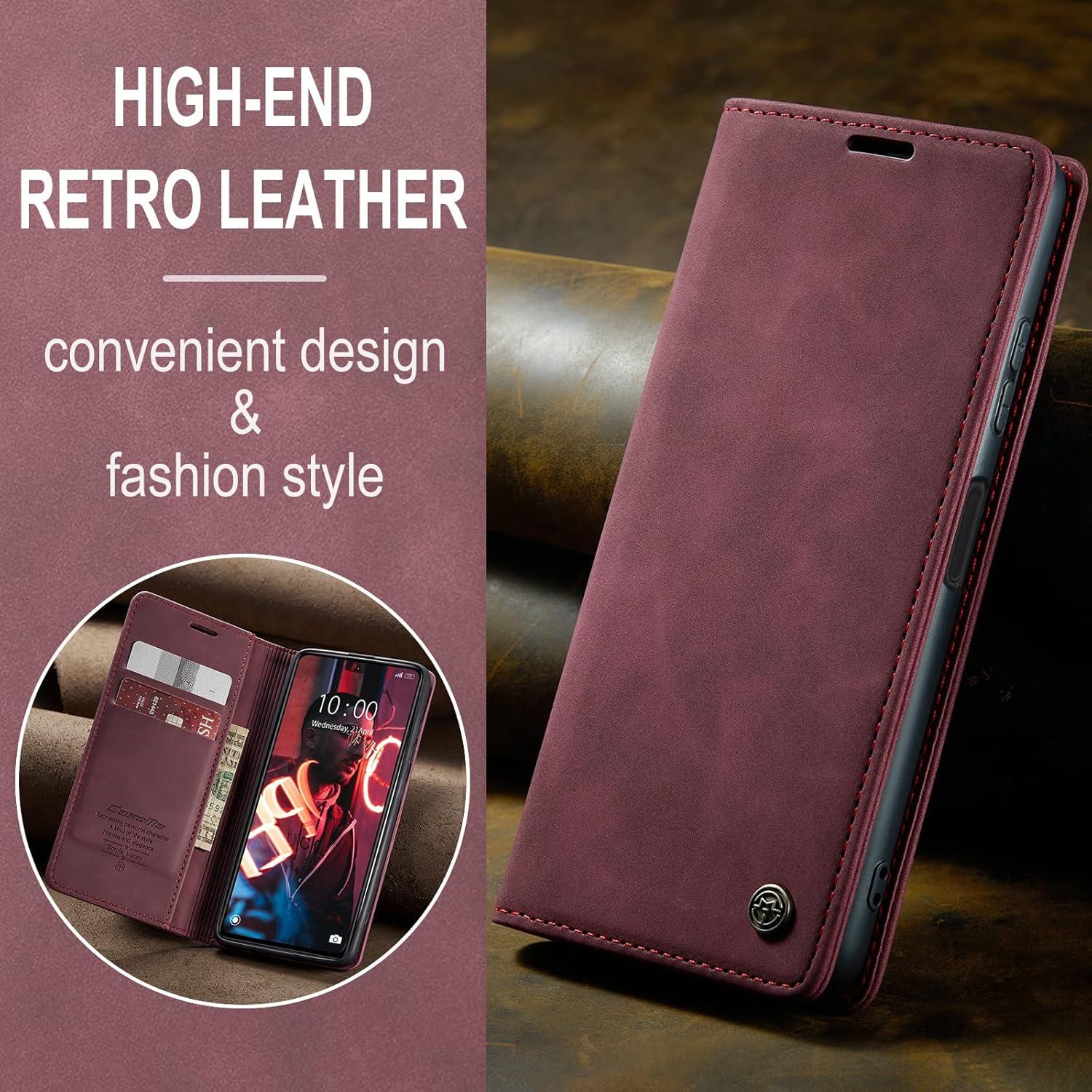 Xiaomi Redmi Note 12 Pro 5G Poco X5 Pro 5G Handytasche Leder Weinrot