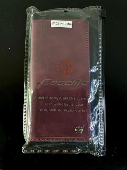 KZB Handyhülle für Xiaomi Redmi Note 12 Pro 5G Premium Leder Flip Tasche - Weinrot