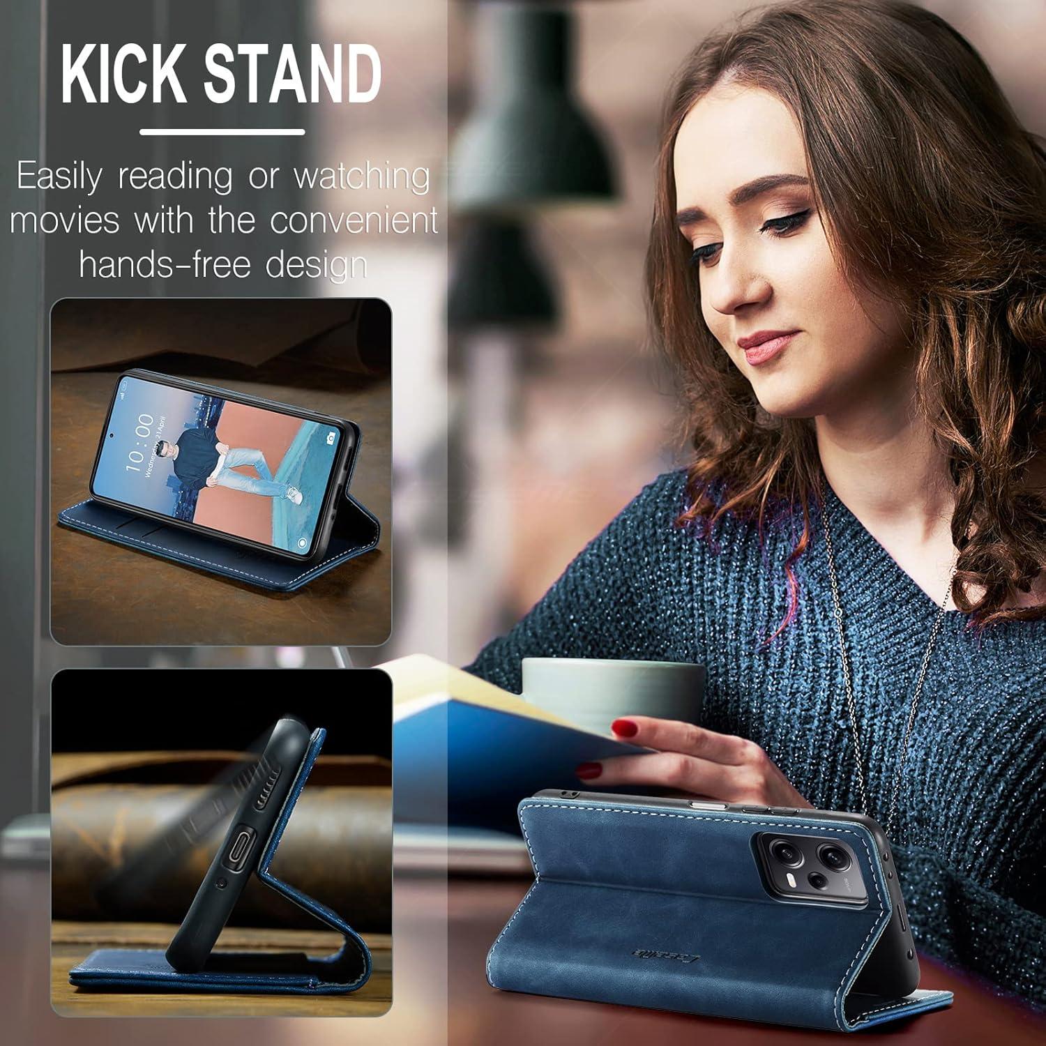 KZB Xiaomi Redmi Note 12 Pro 5G PU Leder Flip Hülle Blau