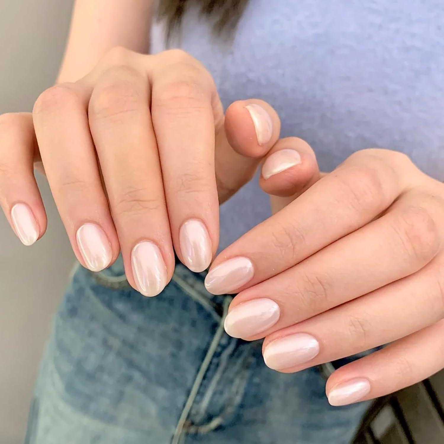Weiße Perle Chrom Nagelpuder 2 Stück - Transparent Aurora Ice Shimmer Pigment Pulver für Nägel, Spiegeleffekt-Glitter Nagelkunst-Pulver
