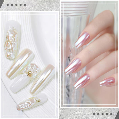 2x Weißes Chrom Nagelpuder Glitzerpuder Spiegeleffekt