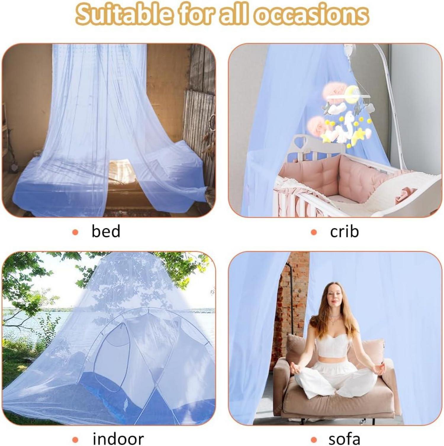 Moskitonetz Bett Doppelbett Einzelbett Blau 0.6 * 2.5 * 10.5m Feinmaschig