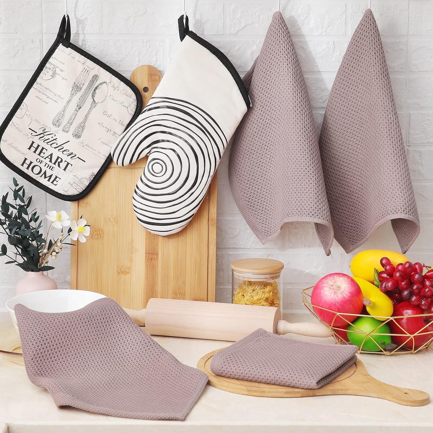 Geschirrtücher 100% Baumwolle 6er Set 30 x 30 cm Braun