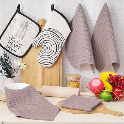 Geschirrtücher 100% Baumwolle 6er Set 30 x 30 cm Braun