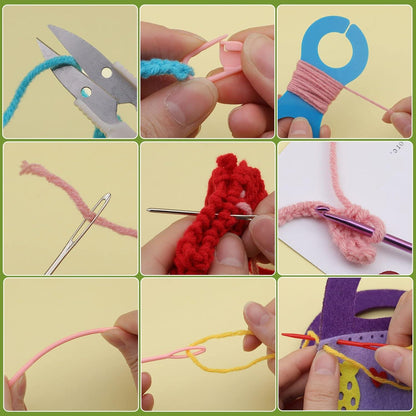 82-teiliges Häkelset für Anfänger mit ergonomischen Nadeln & 12