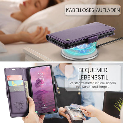 Samsung Galaxy S22 5G Flip Case Lederhülle RFID Schutzhülle Lila 6,1 Zoll