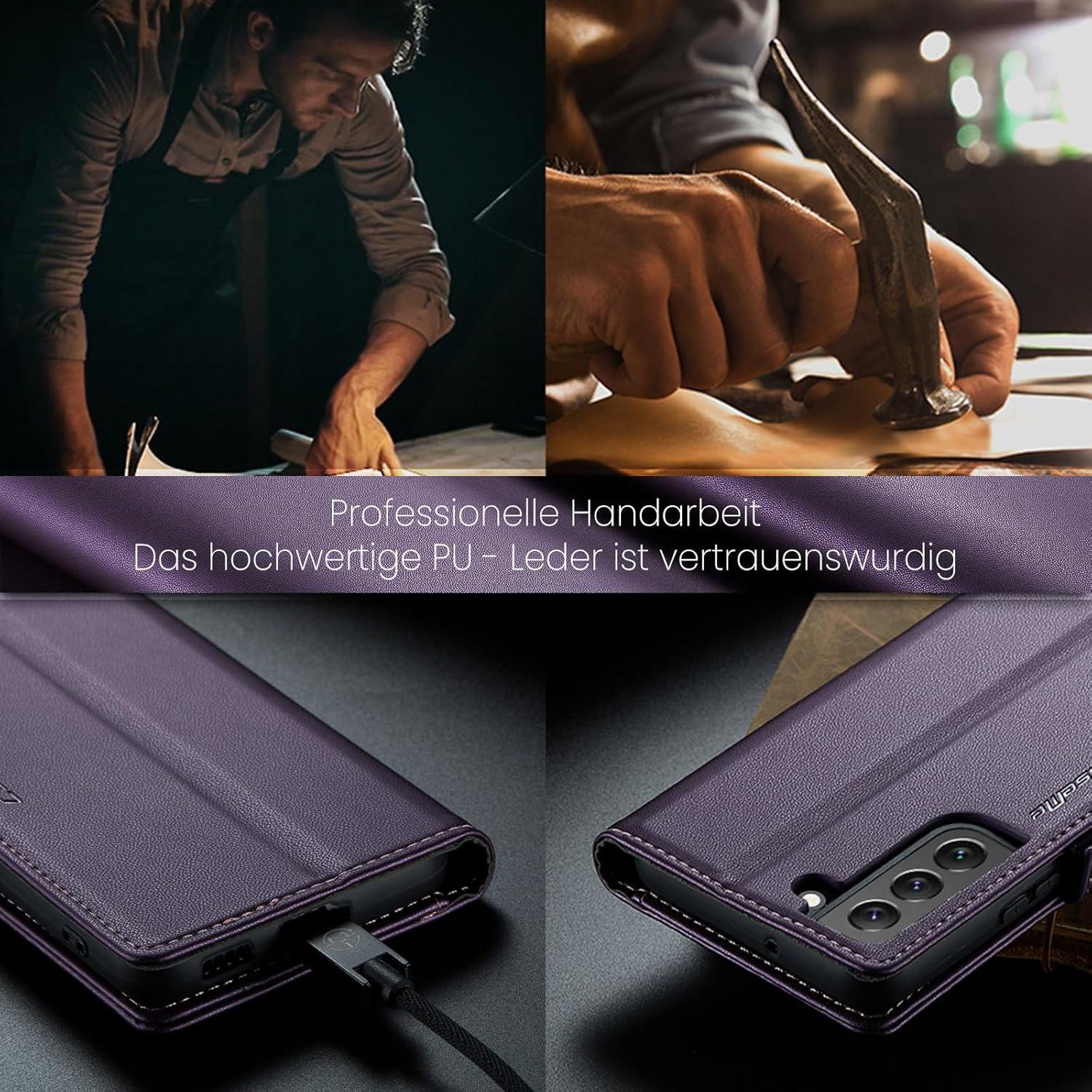 Samsung Galaxy S22 5G Handyhülle Lila Premium Leder RFID Standfunktion