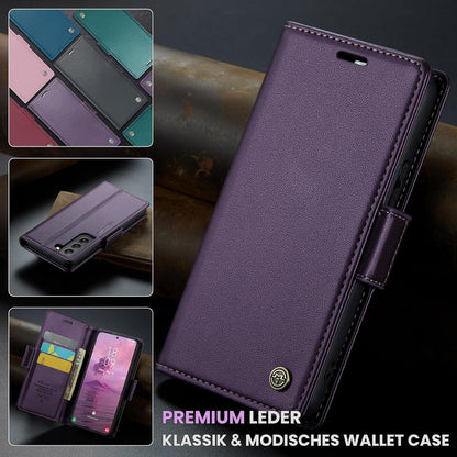 Handyhülle Samsung Galaxy S22 5G Leder RFID Magnet Standfunktion 6,1