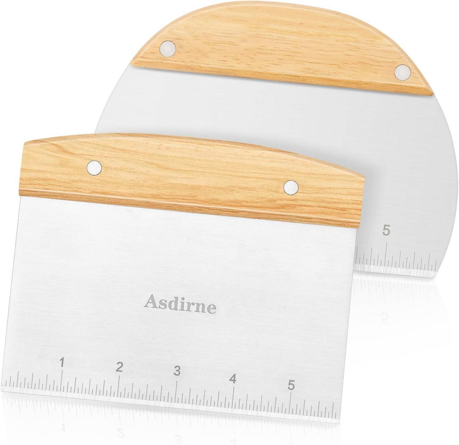 Teigschneider Edelstahl Holzgriff Gebäckschaber 15cm 2er Set