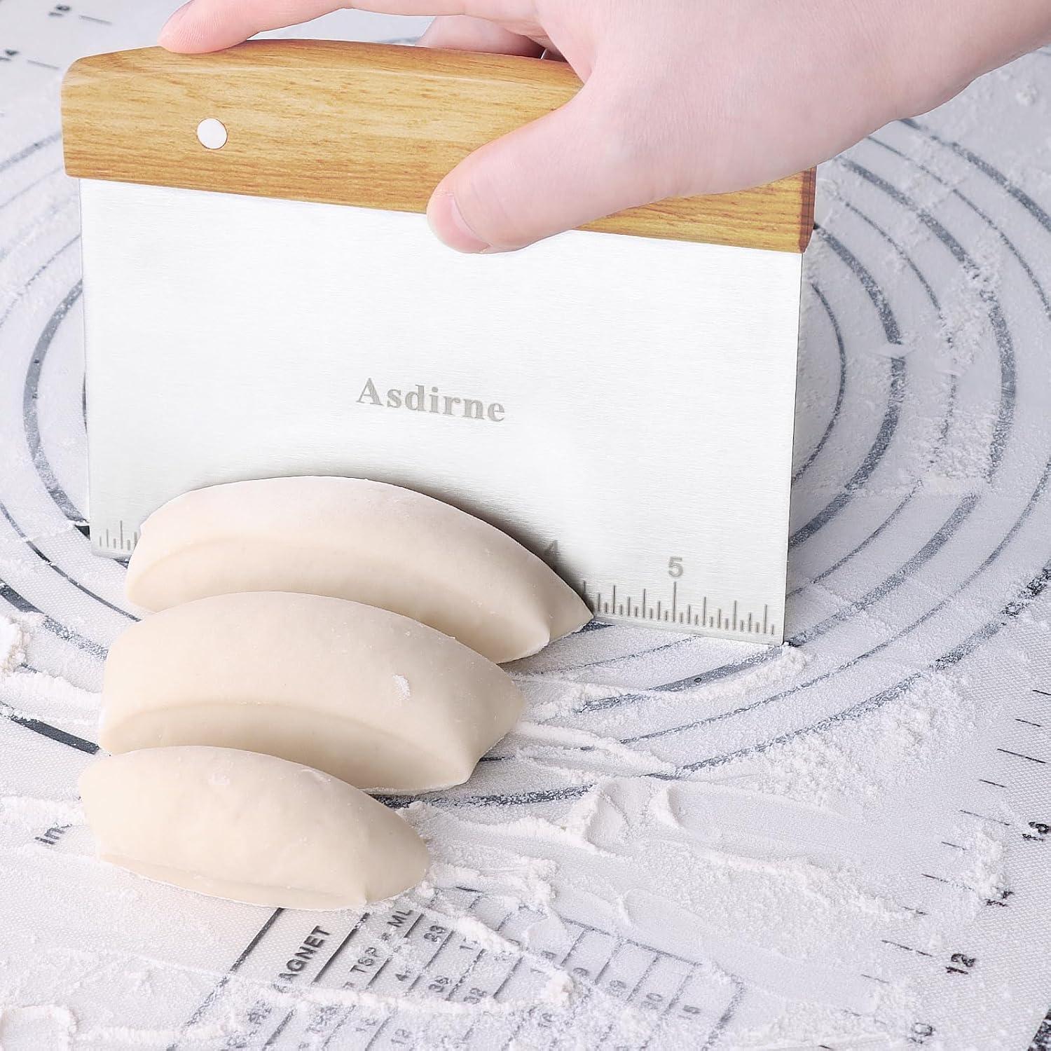 Teigschneider Holzgriff Edelstahlklinge 15cm 2 Stück