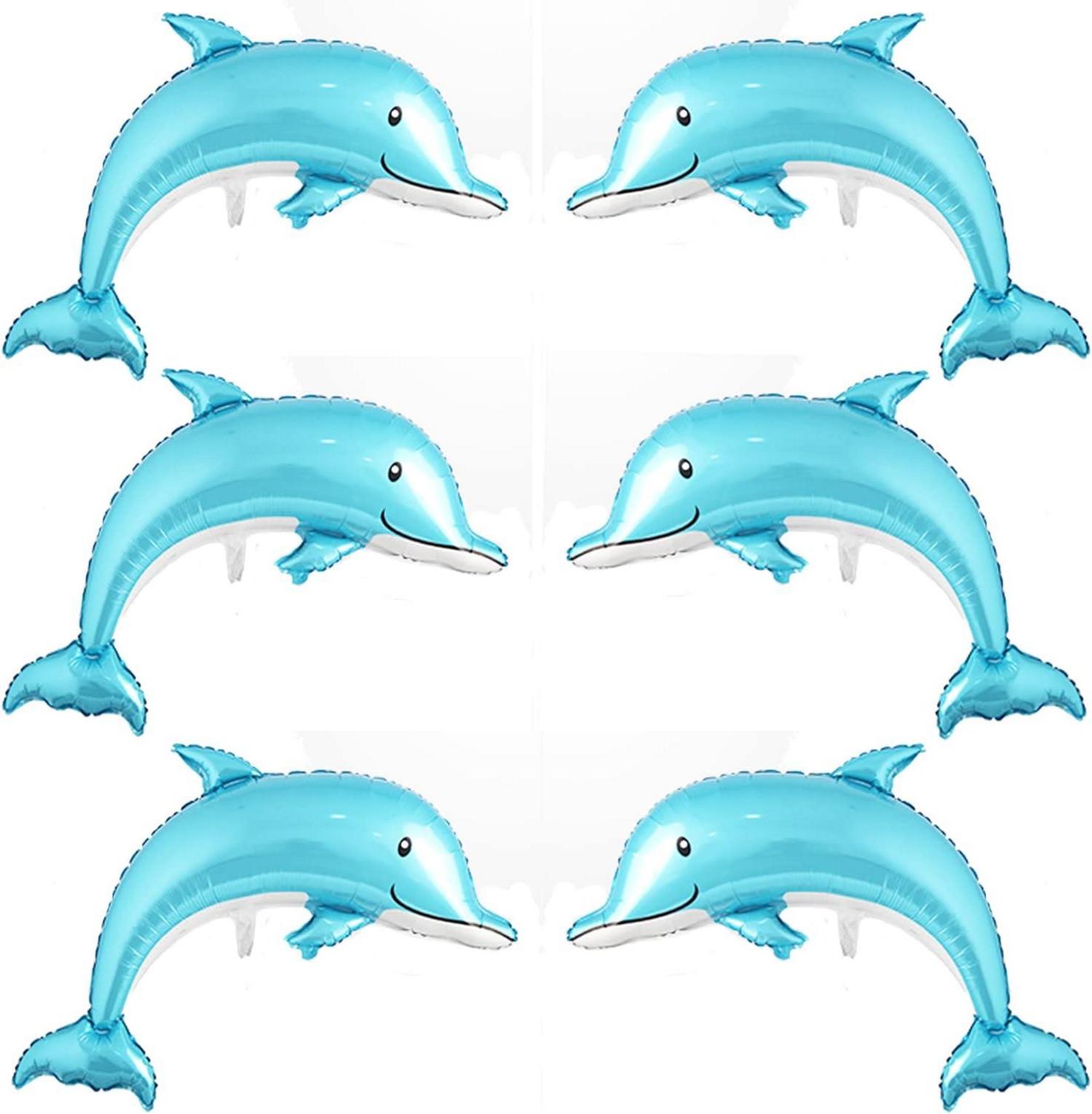 6er Pack Delfin Luftballons 117 cm Meerjungfrauen Party Deko