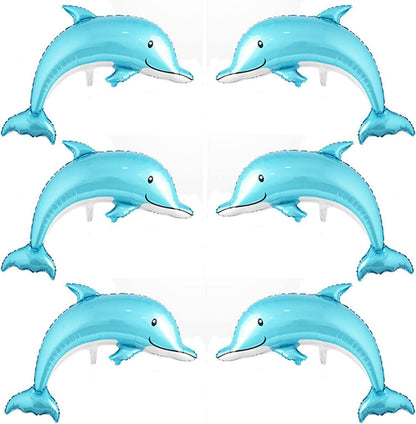 6er Pack Delfin Luftballons 117 cm Meerjungfrauen Party Deko