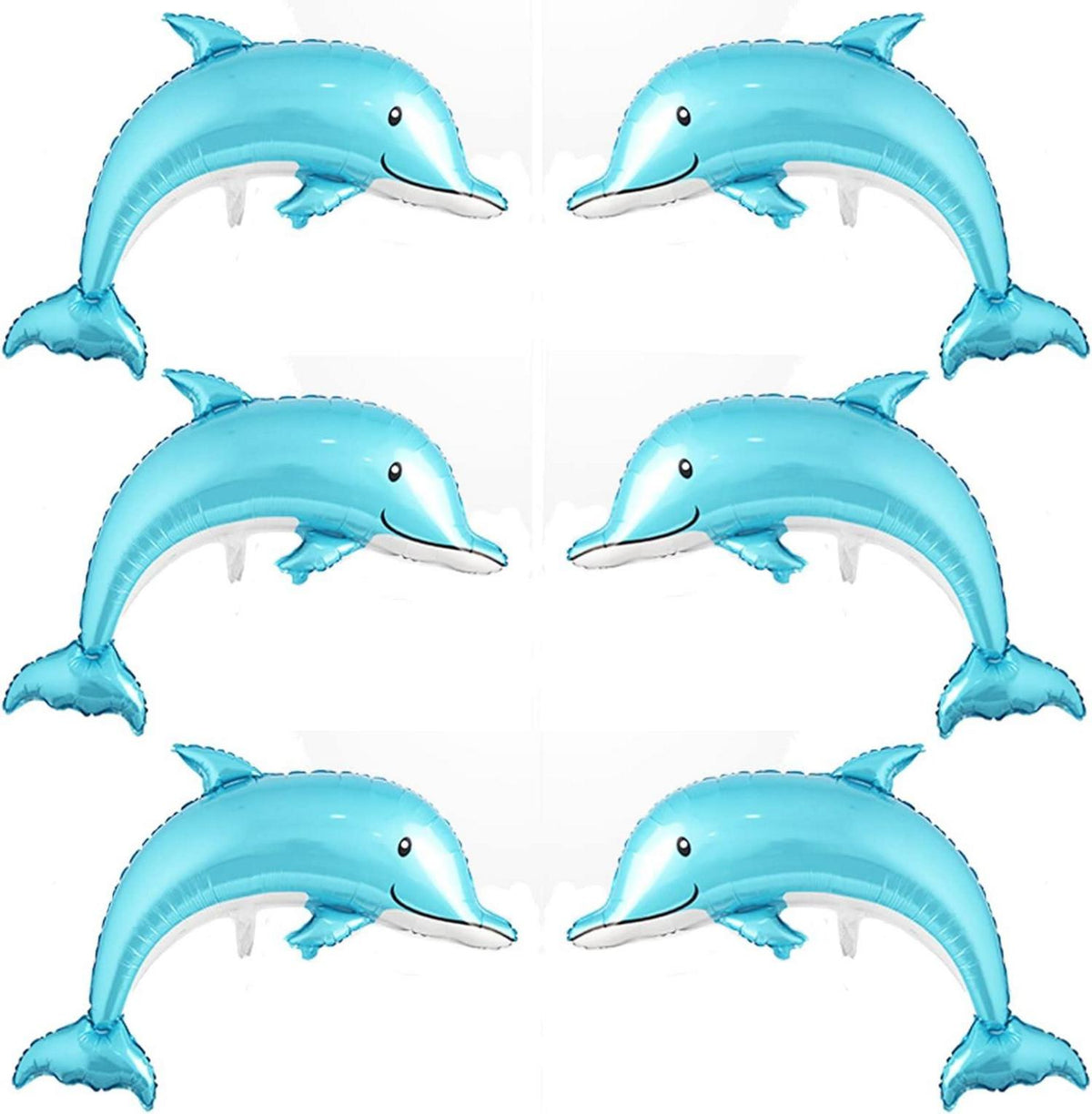6er Pack Delfin Luftballons 117 cm Meerjungfrauen Party Deko