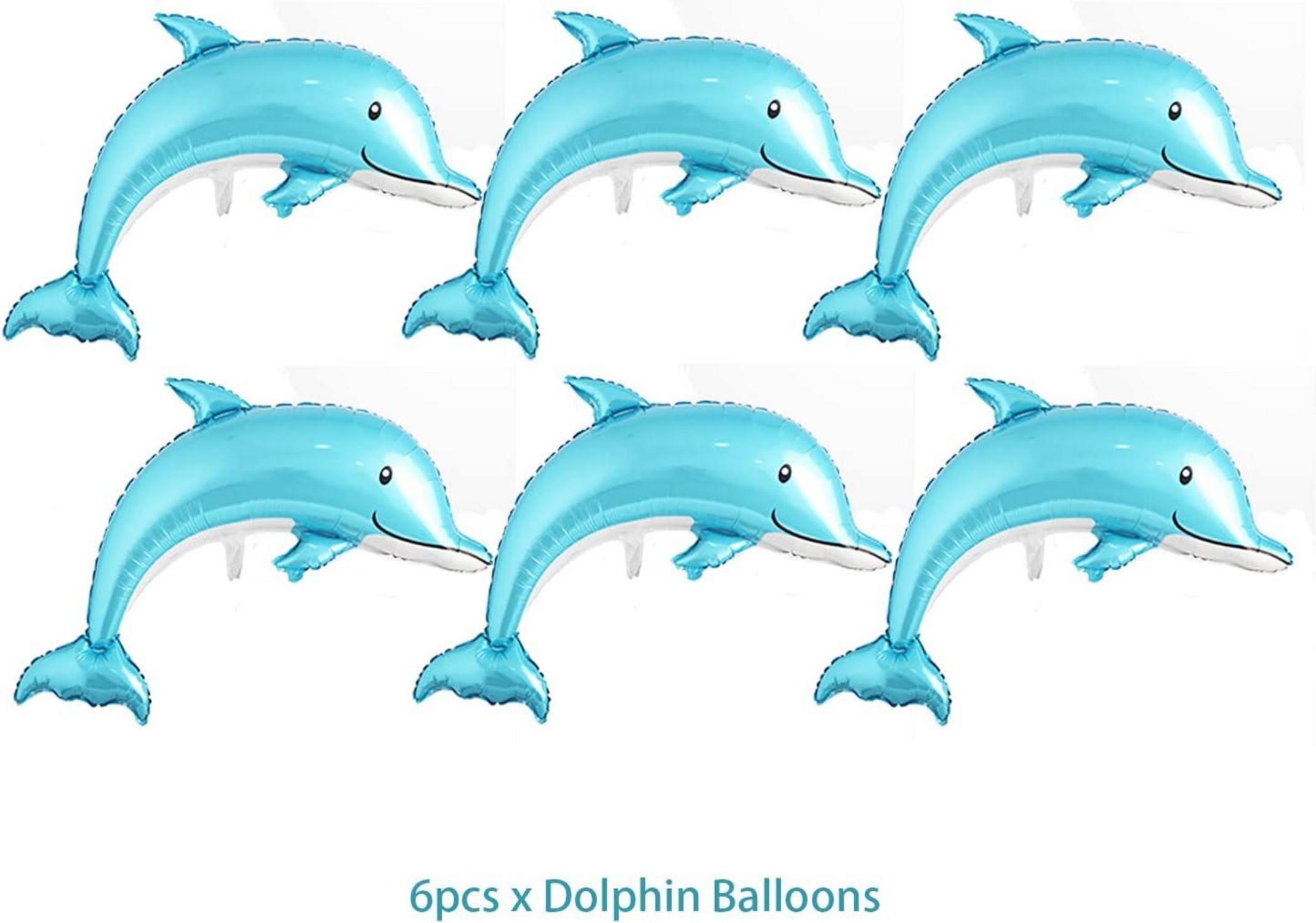 6Stück Delfin Luftballons Meerjungfrauen Party Dekoration