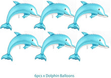 6Stück Delfin Luftballons Meerjungfrauen Party Dekoration