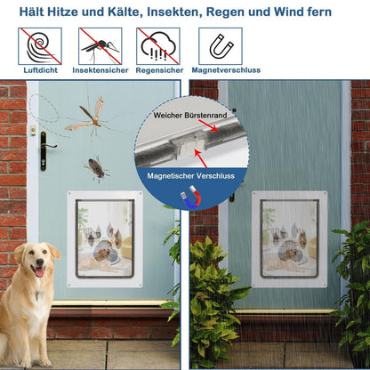 Große Hundeklappe 45kg – Wetterfest & Einfach Installieren