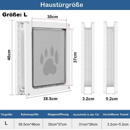 Große Hundeklappe 45kg – Wetterfest & Einfach Installieren