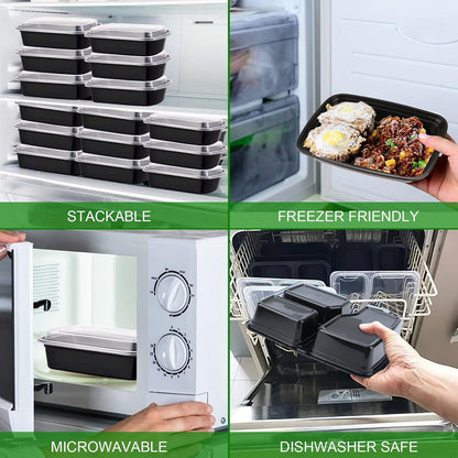 3-Fach Meal Prep Container Bento Lunch Boxen BPA Frei 10er
