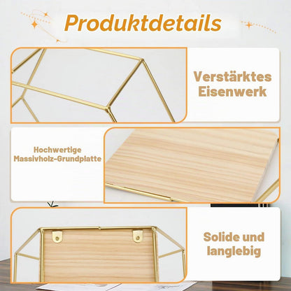 Hexagon Wandregal 5er Set Gold – Metall Wandregale für Deko