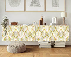 Selbstklebende geometrische Tapete Gold/Weiß 0.4W x 10L m