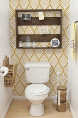 Selbstklebende Tapete Gold & Weiß Geometrisch Muster 44cmx1000cm