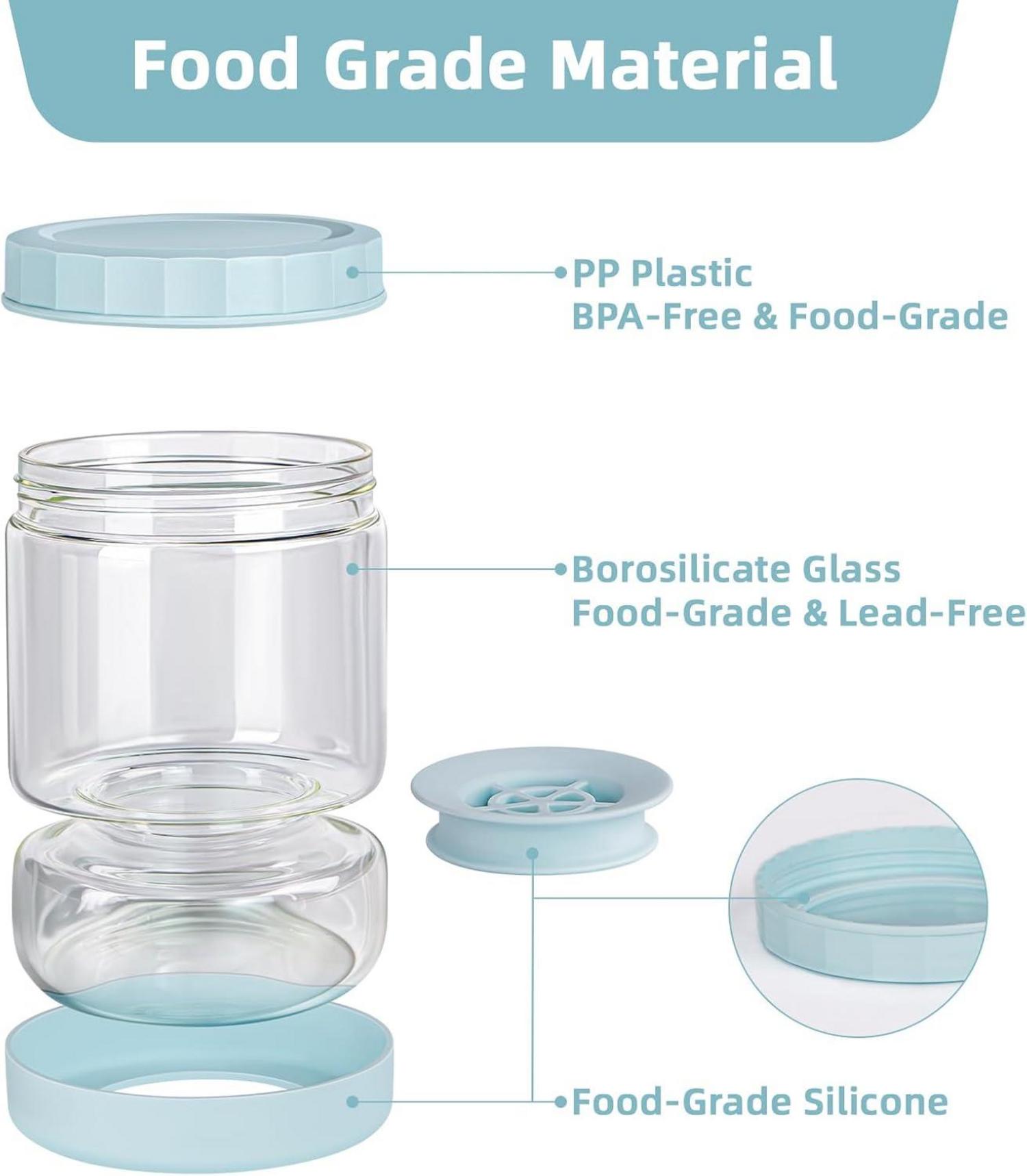 Gurkenglas mit Sieb-Flip 1,5 l auslaufsicherer Glasbehälter