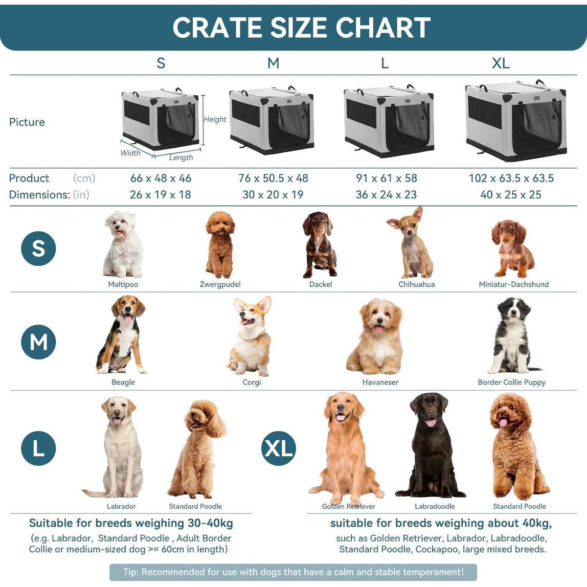 Faltbare Hundebox mit Stoffbezug – Sicher & Komfortabel für Reisen