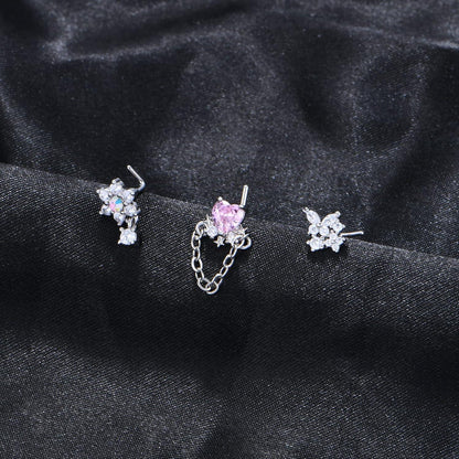 Flexibler Bioflex Nasenpiercing Retainer 18G/20G CZ