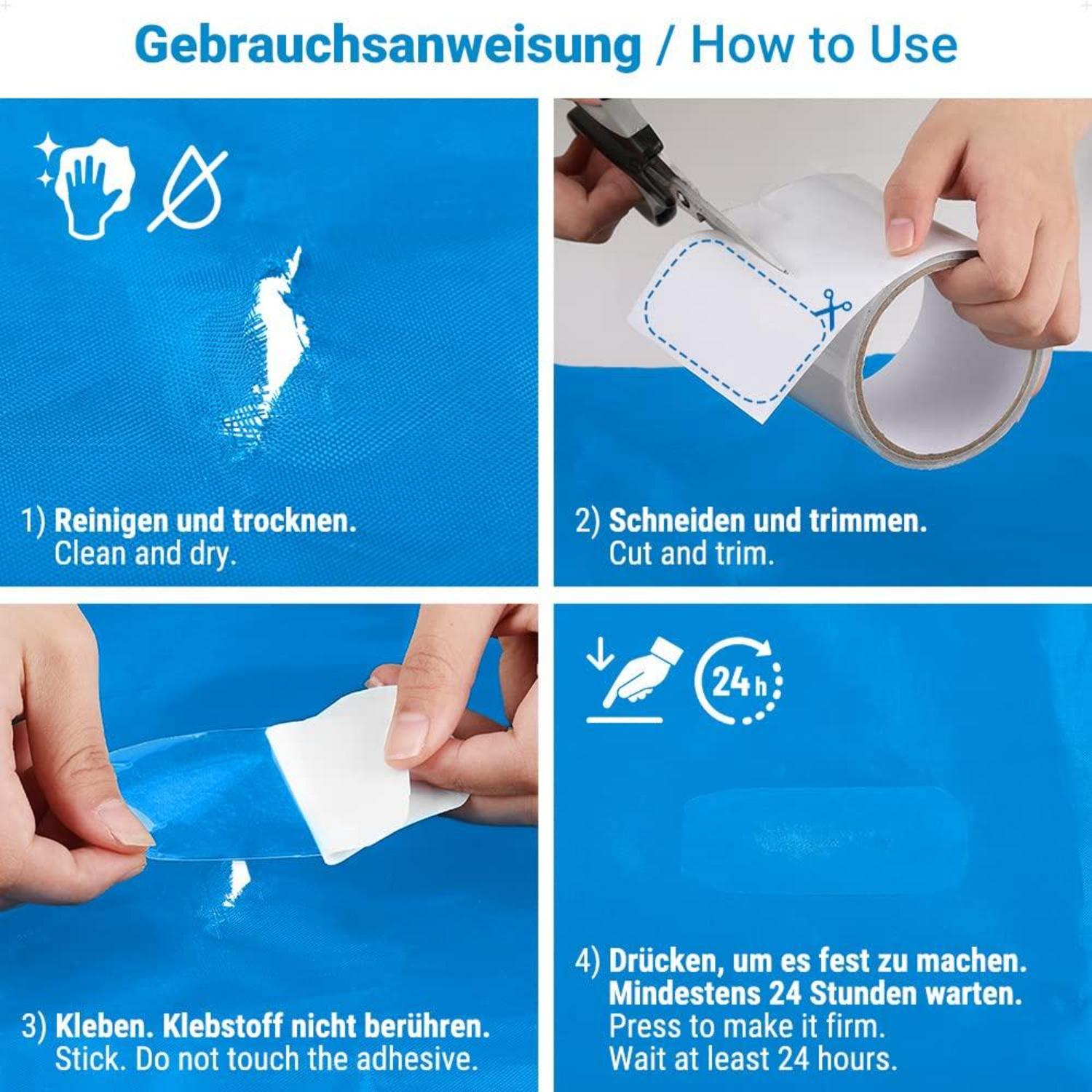 Reparaturband Set Zelt Klebeband 10M x 10CM wasserdicht transparent