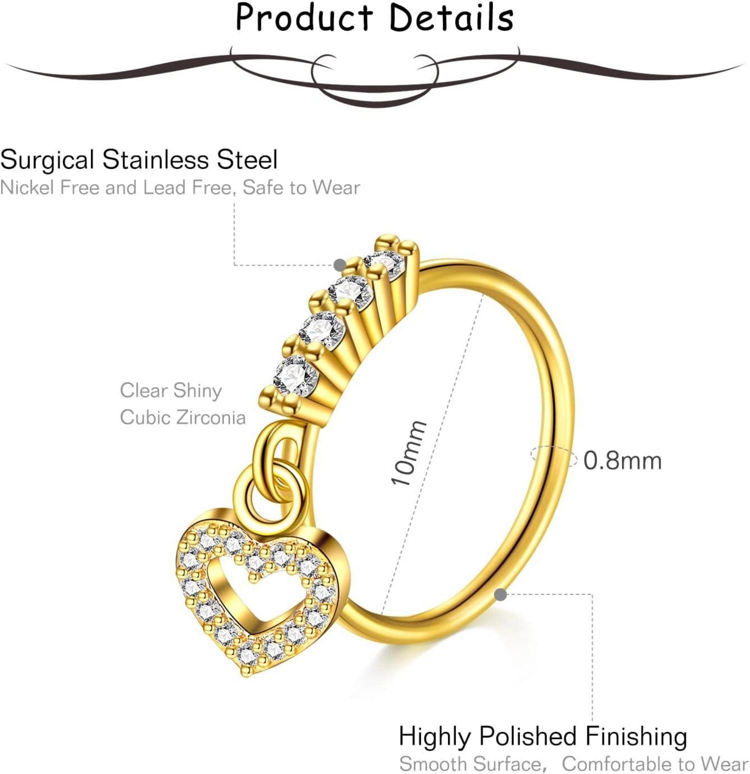 Mayhoop 20G Nasenpiercing Fake Nasenring Hoop Ring Chirurgenstahl Piercing Schmuck