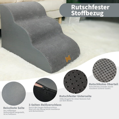 Hundetreppe für Kleine Hunde 3-Stufig Haustiertreppe Sofa