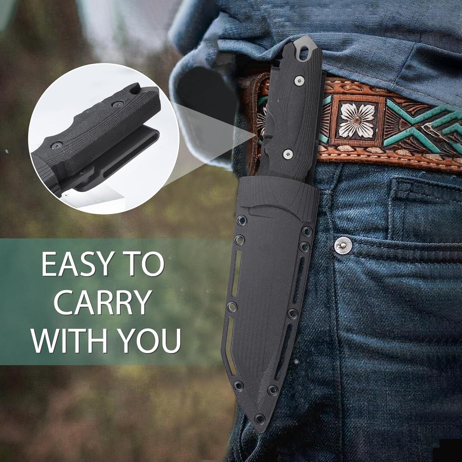 Dragon Creek Bushcraft Messer Tanto 440C Stahl Survival Jagdmesser Outdoor Camping