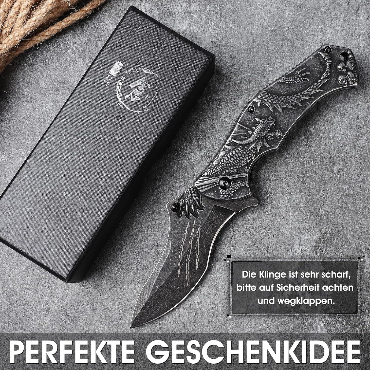 Klappmesser Outdoor D2 Stahl Drachen Creek Survival Taschenmesser