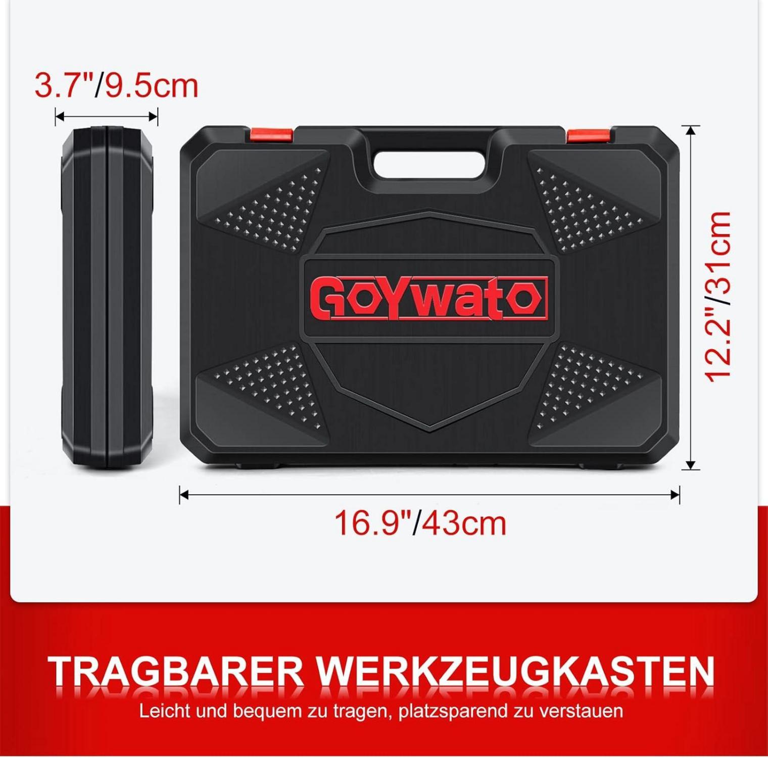 Professioneller Werkzeugkoffer 287tlg gefüllt mit Ratsche Schraubendreher Rot